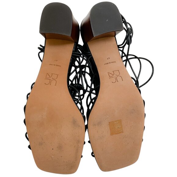 Ulla Johnson Black Leather Leyna Knotted Sandals - Picture 9 of 9